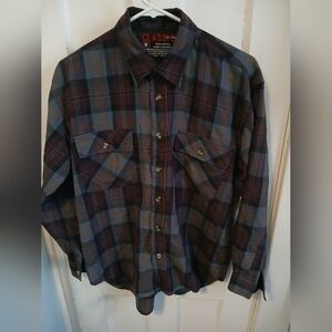 M Mens Cotton Plaid Long Sleeve Shirt Tops Clothing